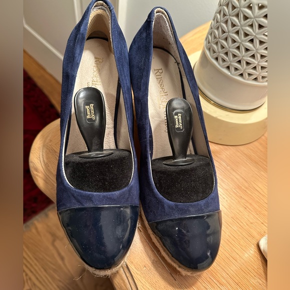 NEVER WORN BLUE SUEDE RUSSELL & BROMLEY ESPADRILLES - Picture 2 of 3